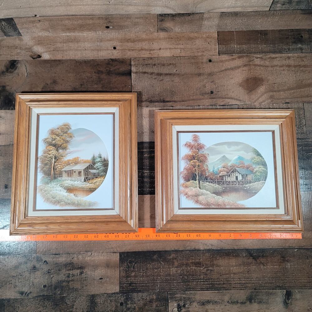 2 Beautiful Hand Painted and Signed Pieces of Art By Nathan vintage 1989